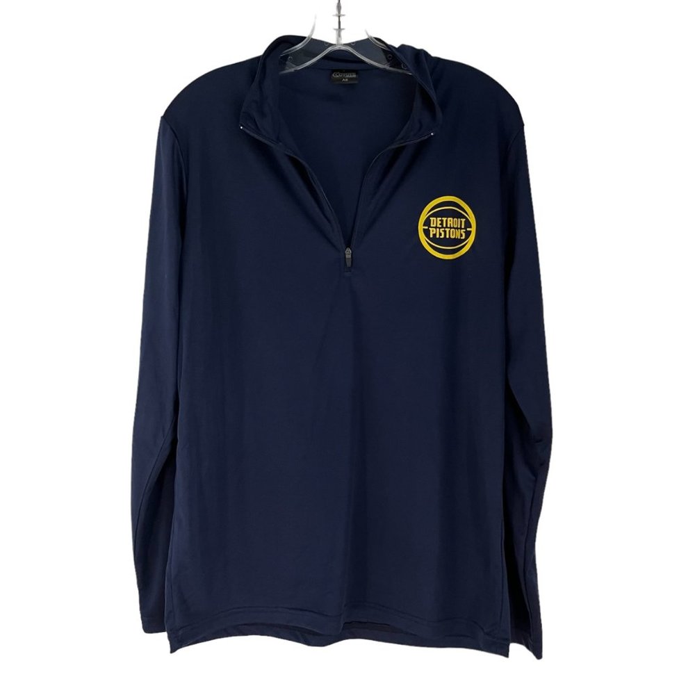 Coyote Detroit Pistons Michigan NBA Navy Blue Quarter Zip Pullover Small